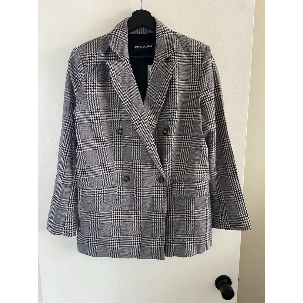 Women’s Gabrielle Union Houndstooth Blazer Size Small Button Front NWT Tweed